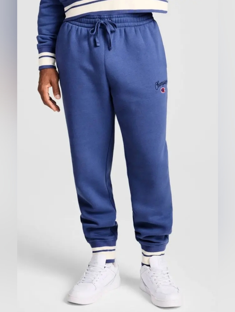CHAMPION I NWT Blue Academy Fleece Embroidered Drawstring Jogger Sweatpants, XXL